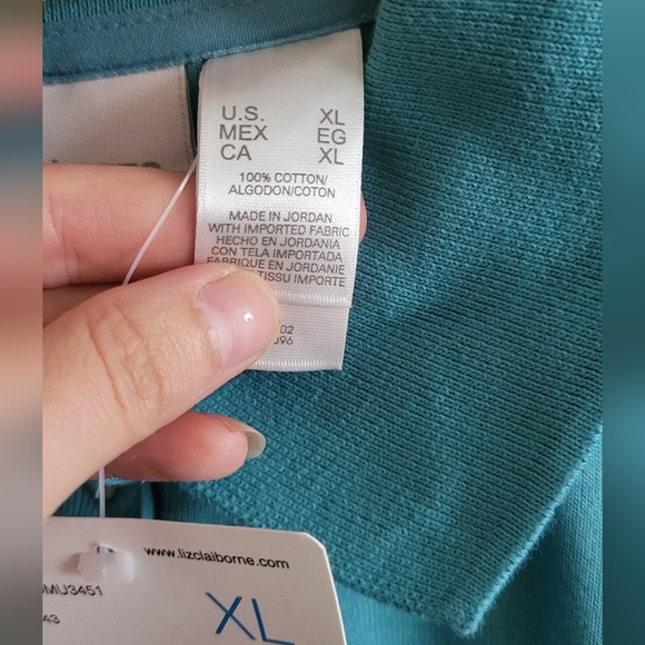 Liz Claiborne 5 snap collared cotton golf polo Women's XL - Picture 3 of 4